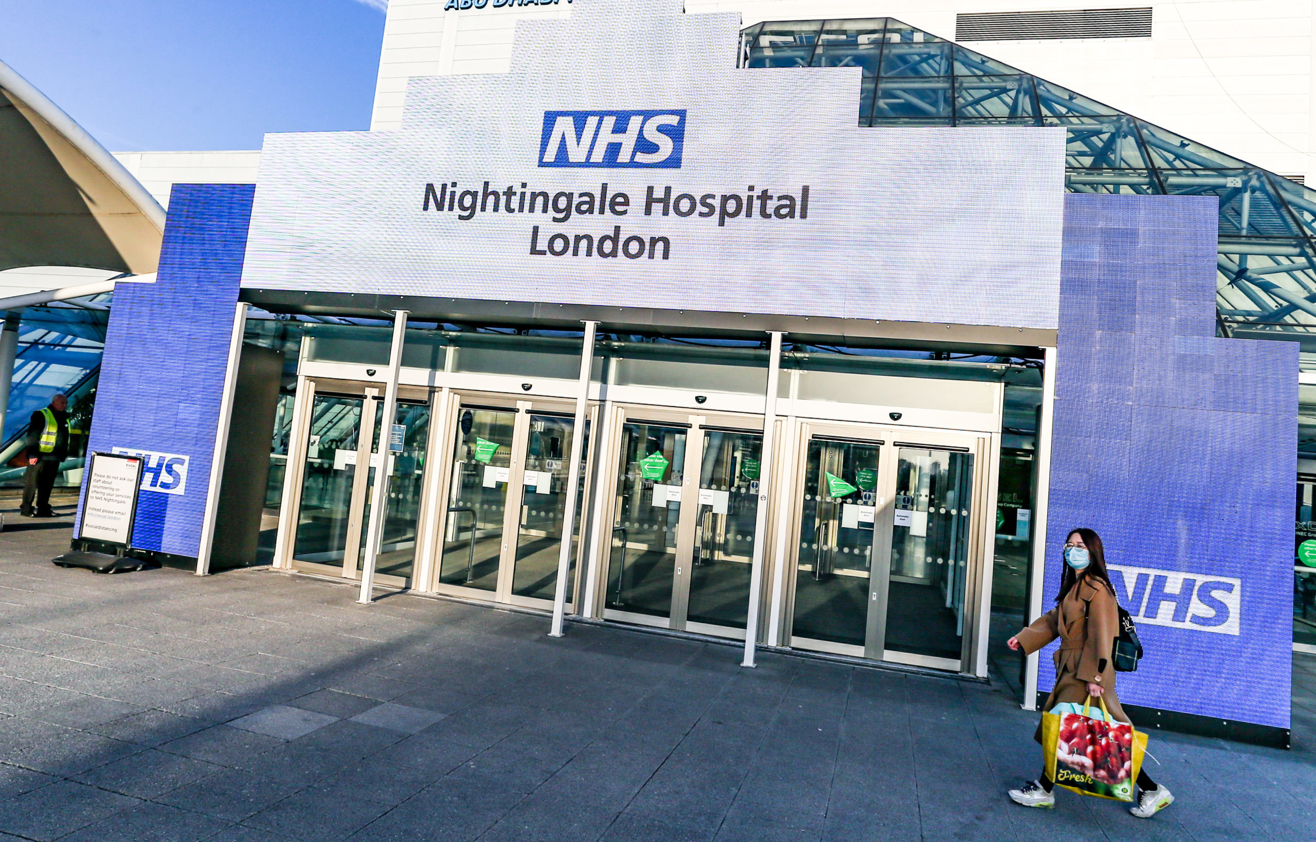 Entrance to NHS Nightingale hospital London
