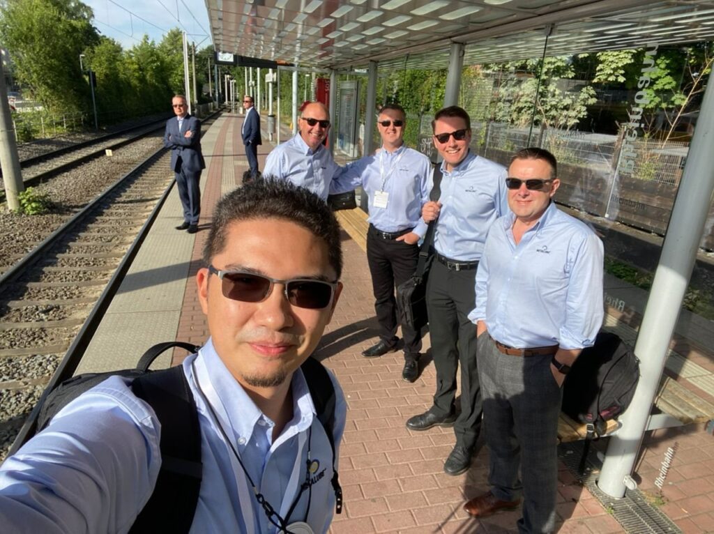team at the train station